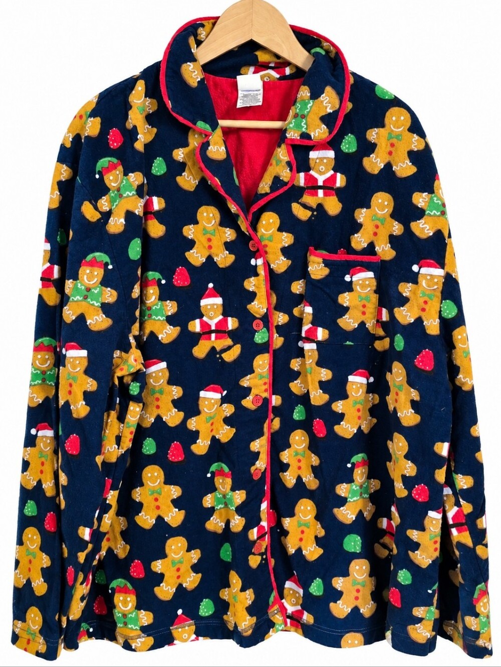 Mite Nite Munki Munki Gingerbread Christmas Pajama Top XXL Holiday